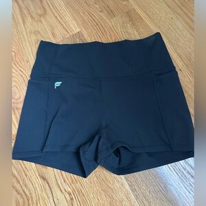 Fabletics Black 4” Biker Shorts with Pockets